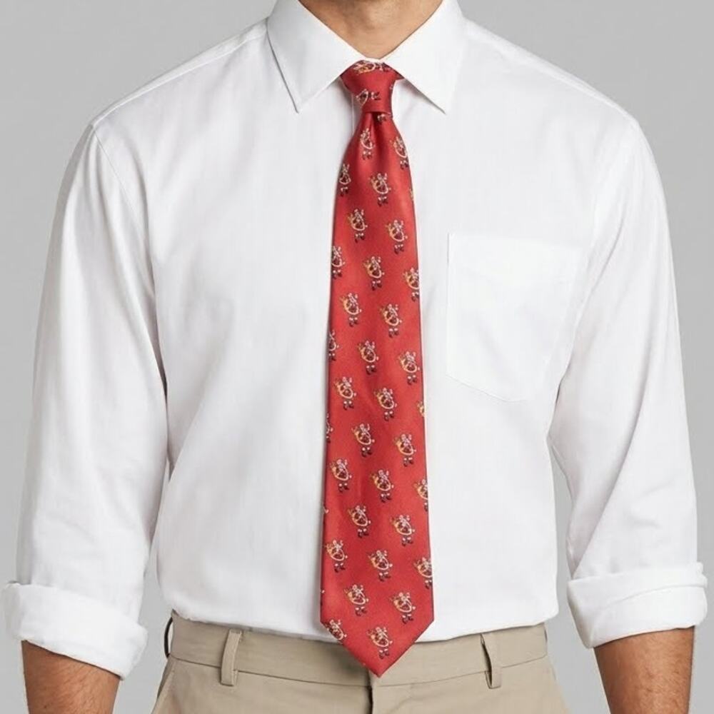 Hallmark Holiday Traditions Santa Claus Red Polyester Neck Tie 58"
